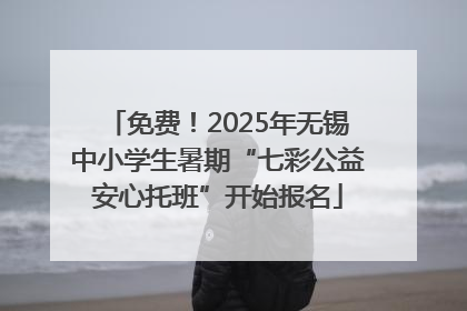 免费！2025年无锡中小学生暑期“七彩公益安心托班”开始报名