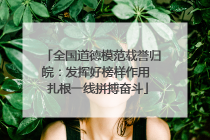 全国道德模范载誉归皖：发挥好榜样作用 扎根一线拼搏奋斗