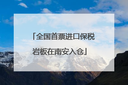 全国首票进口保税岩板在南安入仓