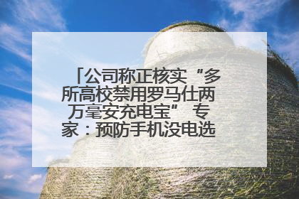 公司称正核实“多所高校禁用罗马仕两万毫安充电宝” 专家：预防手机没电选中等体积产品即可