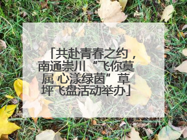 共赴青春之约，南通崇川“飞你莫属 心漾绿茵”草坪飞盘活动举办