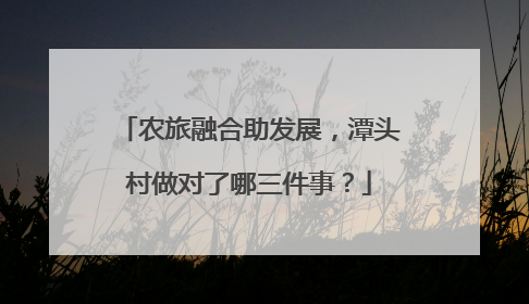 农旅融合助发展，潭头村做对了哪三件事？
