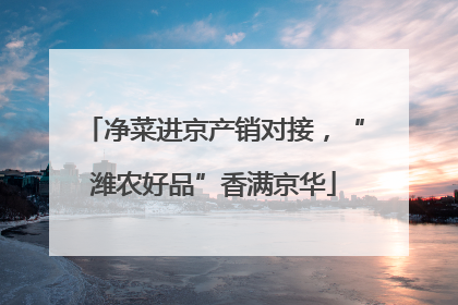 净菜进京产销对接，“潍农好品”香满京华