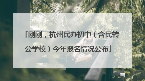 刚刚，杭州民办初中（含民转公学校）今年报名情况公布