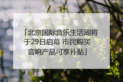 北京国际音乐生活周将于29日启幕 市民购买音响产品可享补贴