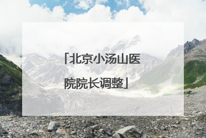 北京小汤山医院院长调整