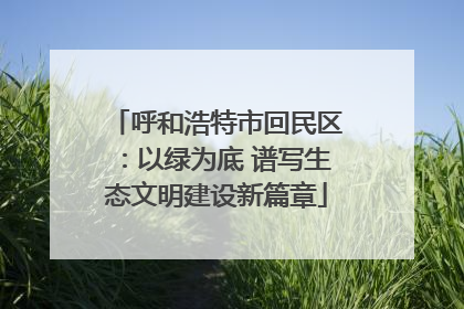 呼和浩特市回民区：以绿为底 谱写生态文明建设新篇章