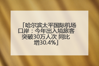 哈尔滨太平国际机场口岸：今年出入境旅客突破30万人次 同比增30.4%