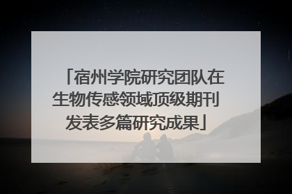 宿州学院研究团队在生物传感领域顶级期刊发表多篇研究成果