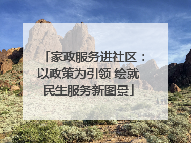 家政服务进社区：以政策为引领 绘就民生服务新图景