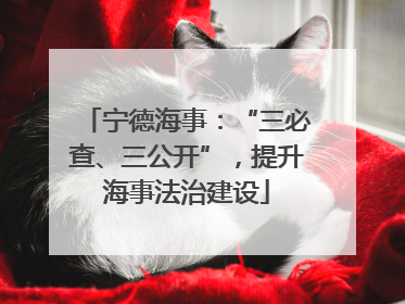 宁德海事：“三必查、三公开”，提升海事法治建设