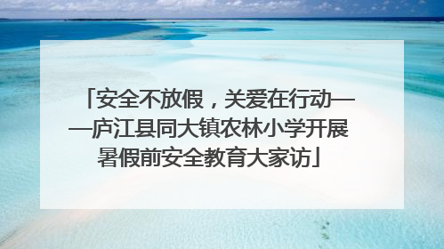 安全不放假，关爱在行动——庐江县同大镇农林小学开展暑假前安全教育大家访