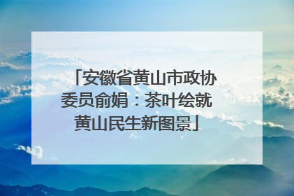 安徽省黄山市政协委员俞娟：茶叶绘就黄山民生新图景