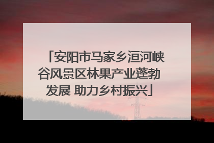 安阳市马家乡洹河峡谷风景区林果产业蓬勃发展 助力乡村振兴