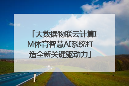 大数据物联云计算IM体育智慧AI系统打造全新关键驱动力