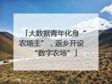 大数据青年化身“农场主”，返乡开设“数字农场”