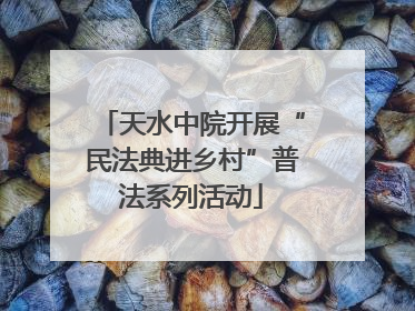 天水中院开展“民法典进乡村”普法系列活动