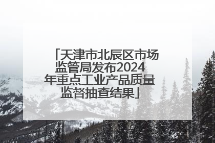 天津市北辰区市场监管局发布2024年重点工业产品质量监督抽查结果