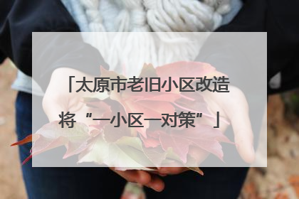 太原市老旧小区改造将“一小区一对策”