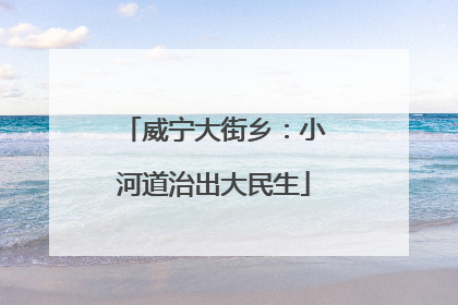 威宁大街乡：小河道治出大民生