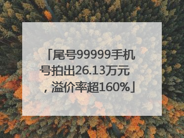 尾号99999手机号拍出26.13万元，溢价率超160%