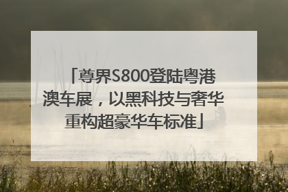 尊界S800登陆粤港澳车展，以黑科技与奢华重构超豪华车标准