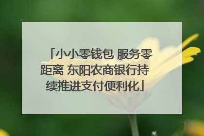 小小零钱包 服务零距离 东阳农商银行持续推进支付便利化