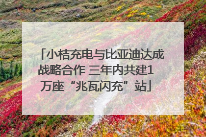 小桔充电与比亚迪达成战略合作 三年内共建1万座“兆瓦闪充”站
