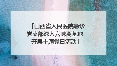 山西省人民医院急诊党支部深入六味斋基地开展主题党日活动