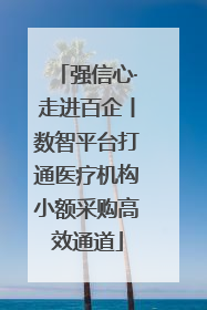 强信心·走进百企丨数智平台打通医疗机构小额采购高效通道