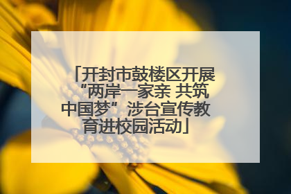 开封市鼓楼区开展“两岸一家亲 共筑中国梦”涉台宣传教育进校园活动