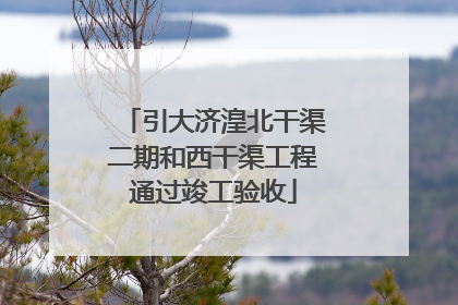 引大济湟北干渠二期和西干渠工程通过竣工验收