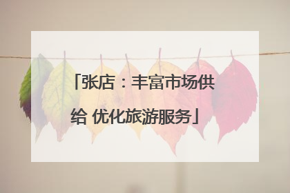 张店：丰富市场供给 优化旅游服务