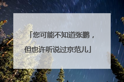您可能不知道张鹏，但也许听说过京范儿