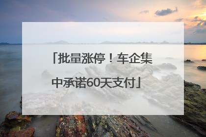 批量涨停！车企集中承诺60天支付