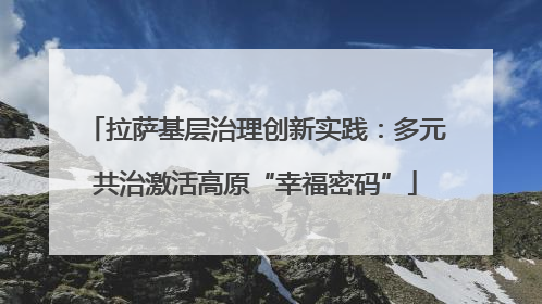 拉萨基层治理创新实践：多元共治激活高原“幸福密码”