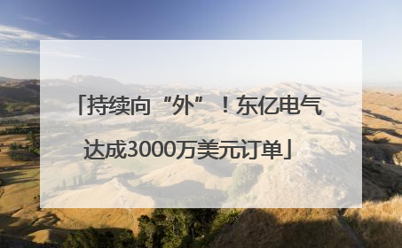 持续向“外”！东亿电气达成3000万美元订单