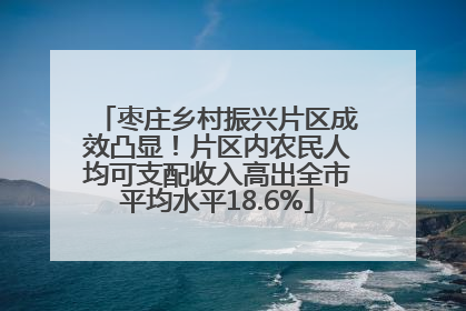 枣庄乡村振兴片区成效凸显！片区内农民人均可支配收入高出全市平均水平18.6%