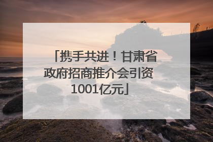 携手共进！甘肃省政府招商推介会引资1001亿元