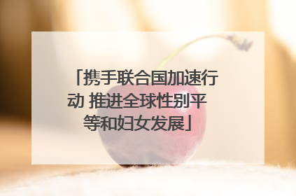 携手联合国加速行动 推进全球性别平等和妇女发展