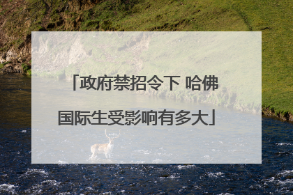 政府禁招令下 哈佛国际生受影响有多大