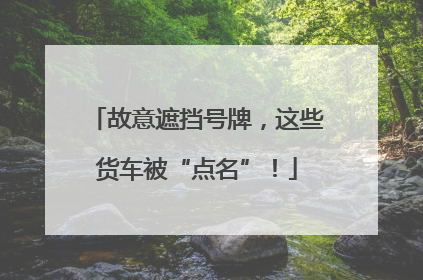 故意遮挡号牌，这些货车被“点名”！