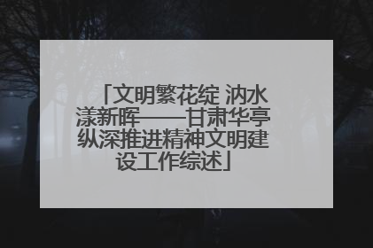 文明繁花绽 汭水漾新晖——甘肃华亭纵深推进精神文明建设工作综述