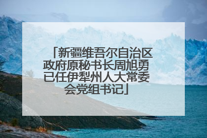 新疆维吾尔自治区政府原秘书长周旭勇已任伊犁州人大常委会党组书记