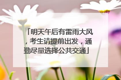 明天午后有雷雨大风，考生请提前出发，通勤尽量选择公共交通