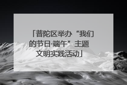 普陀区举办“我们的节日·端午”主题文明实践活动