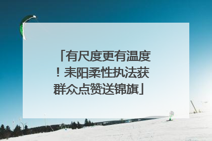 有尺度更有温度！耒阳柔性执法获群众点赞送锦旗
