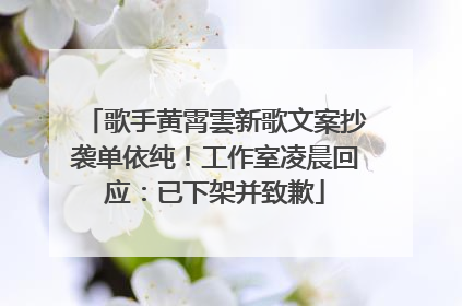 歌手黄霄雲新歌文案抄袭单依纯！工作室凌晨回应：已下架并致歉