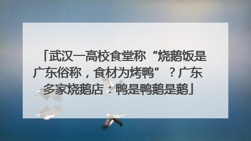 武汉一高校食堂称“烧鹅饭是广东俗称，食材为烤鸭”？广东多家烧鹅店：鸭是鸭鹅是鹅