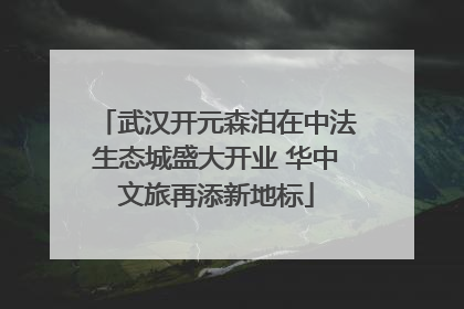 武汉开元森泊在中法生态城盛大开业 华中文旅再添新地标